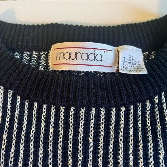 maurada Black And Silver Gem Sweater Tunic Vintage Euc - Picture 4 of 4